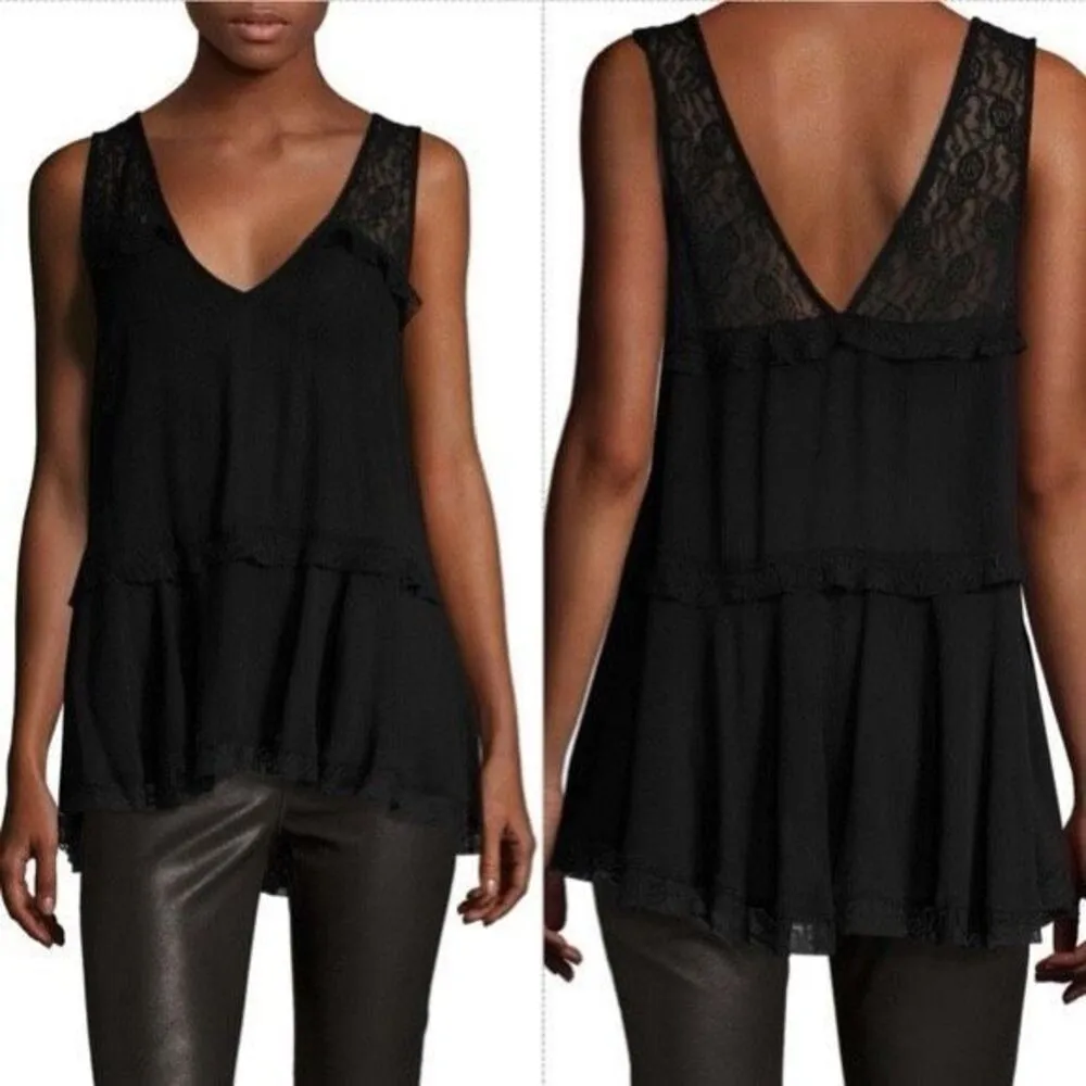 ✨Free People Lace Trapeze Black Sz Small Top✨ - Image 8