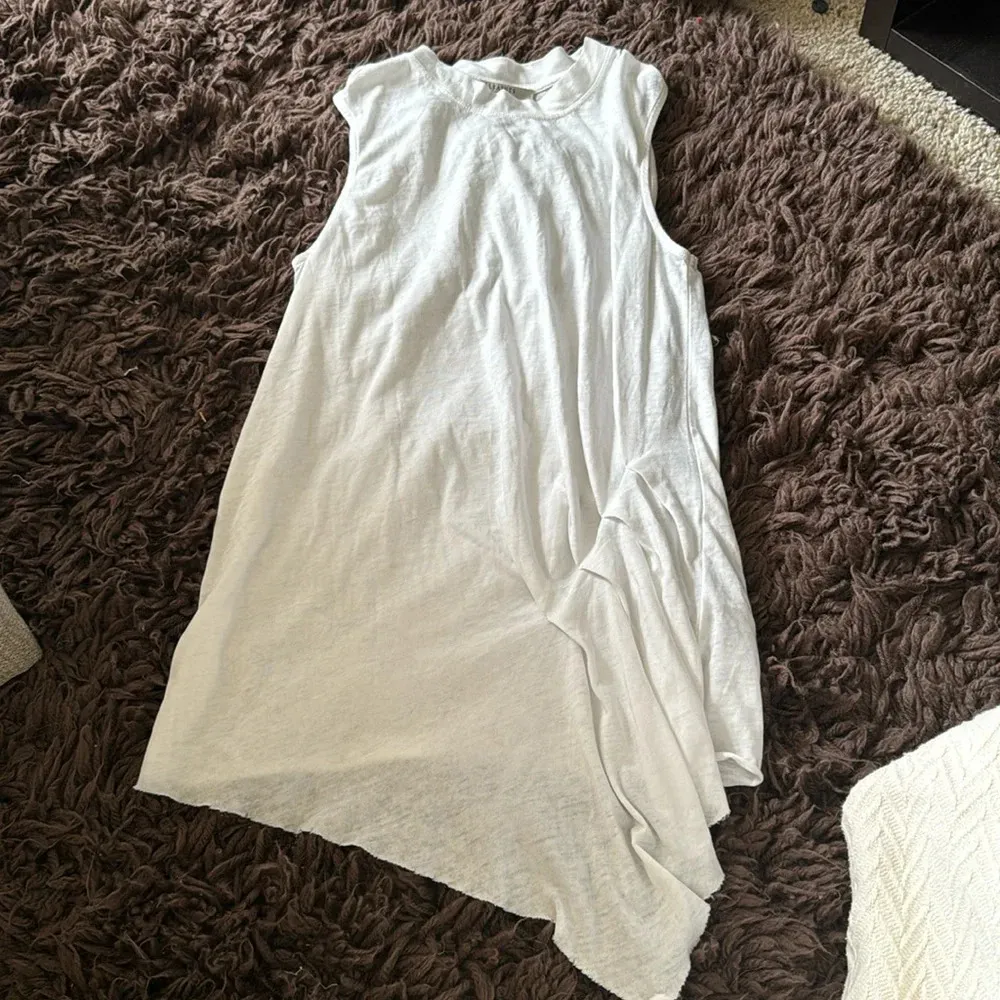 All saints duma smog white pleated asymmetrical cotton blend tank Sz xs - Image 3