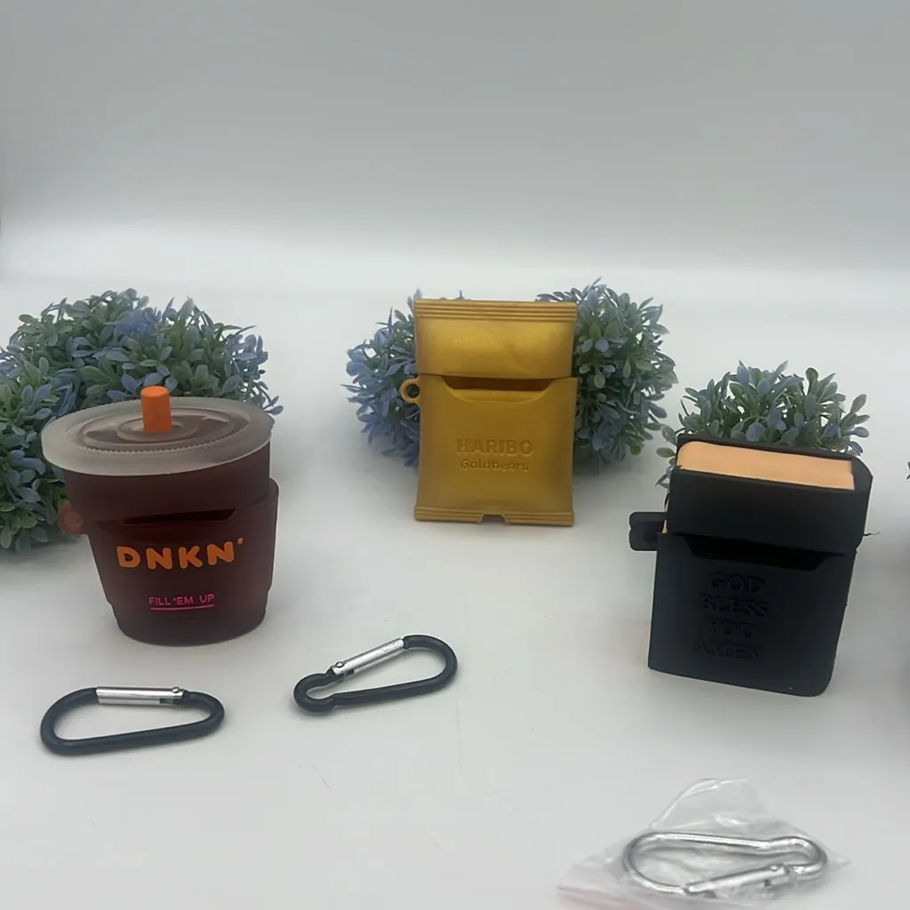 3 Case Airpod (1st and 2nd Gen) Dunkin Donuts,Haribo Goldbears,The Holy Bilble Brown - Image 2