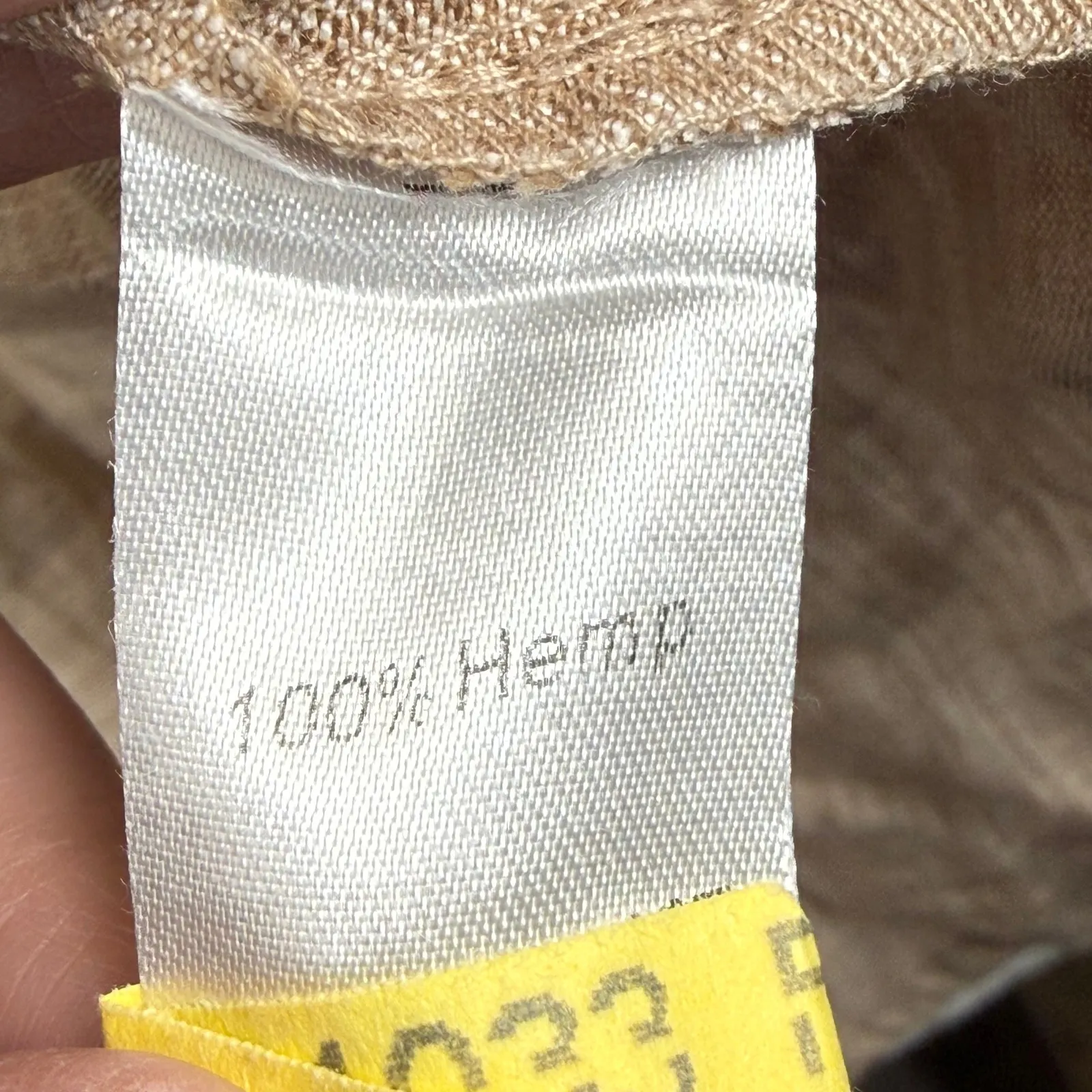 Tuckernuck Flax Lydell Maxi Dress 100% Hemp Long Sleeve Button Front Tan Size L - Image 8