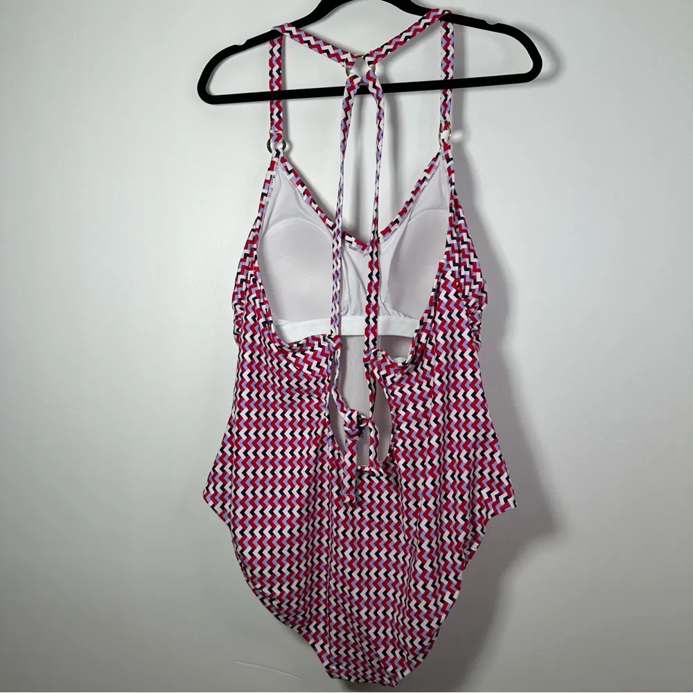 Kona Sol Women’s One Piece Chevron Print Swimsuit Size 18 NWOT - Image 2