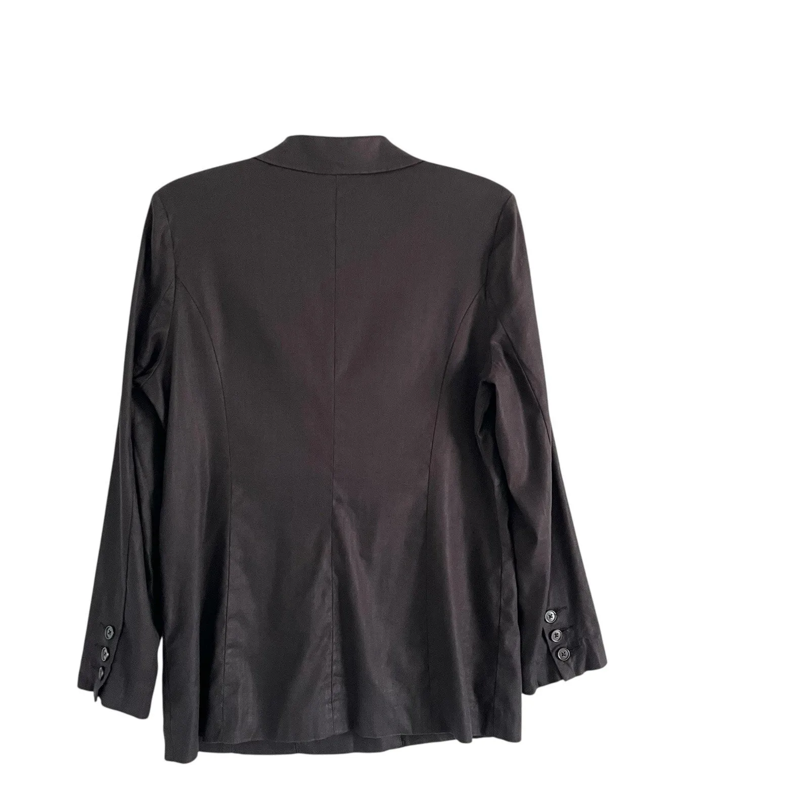 Evereve Brandi Linen Blazer Black Sz Small minimalist casual Chic classic Jacket - Image 5