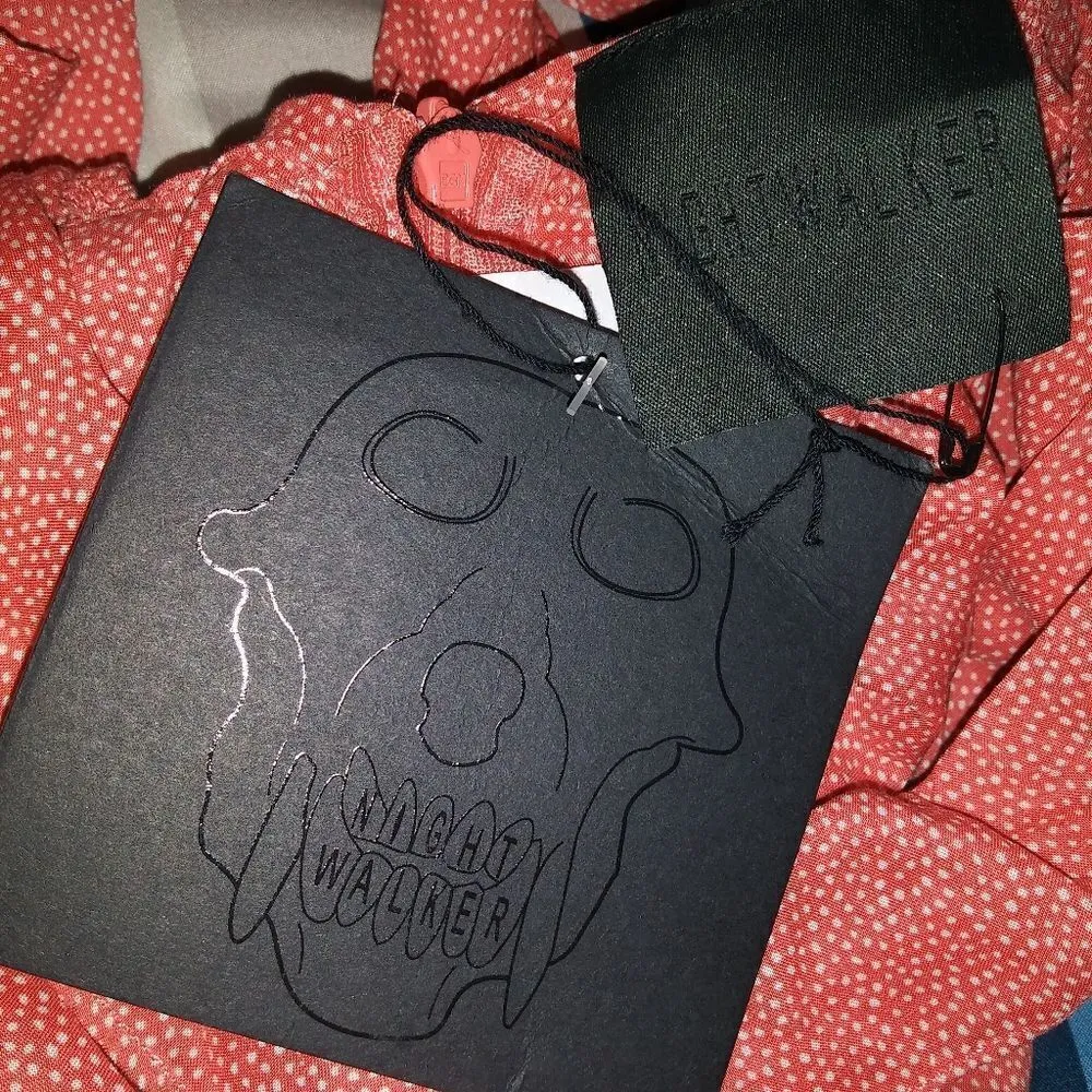 Nightwalker  orange with white polka dot wrap dress - Image 6