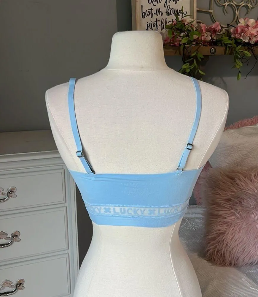 Lucky Brand Bra Baby Blue Comfy Adjustable Strsp Padded Womens Small - Image 5