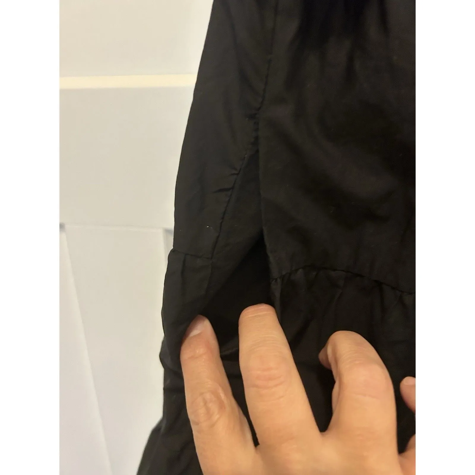 Women’s Large Ribbed Black Tank Midi Dress Fitted Waist Tiered Skirt Minimalist - Image 4