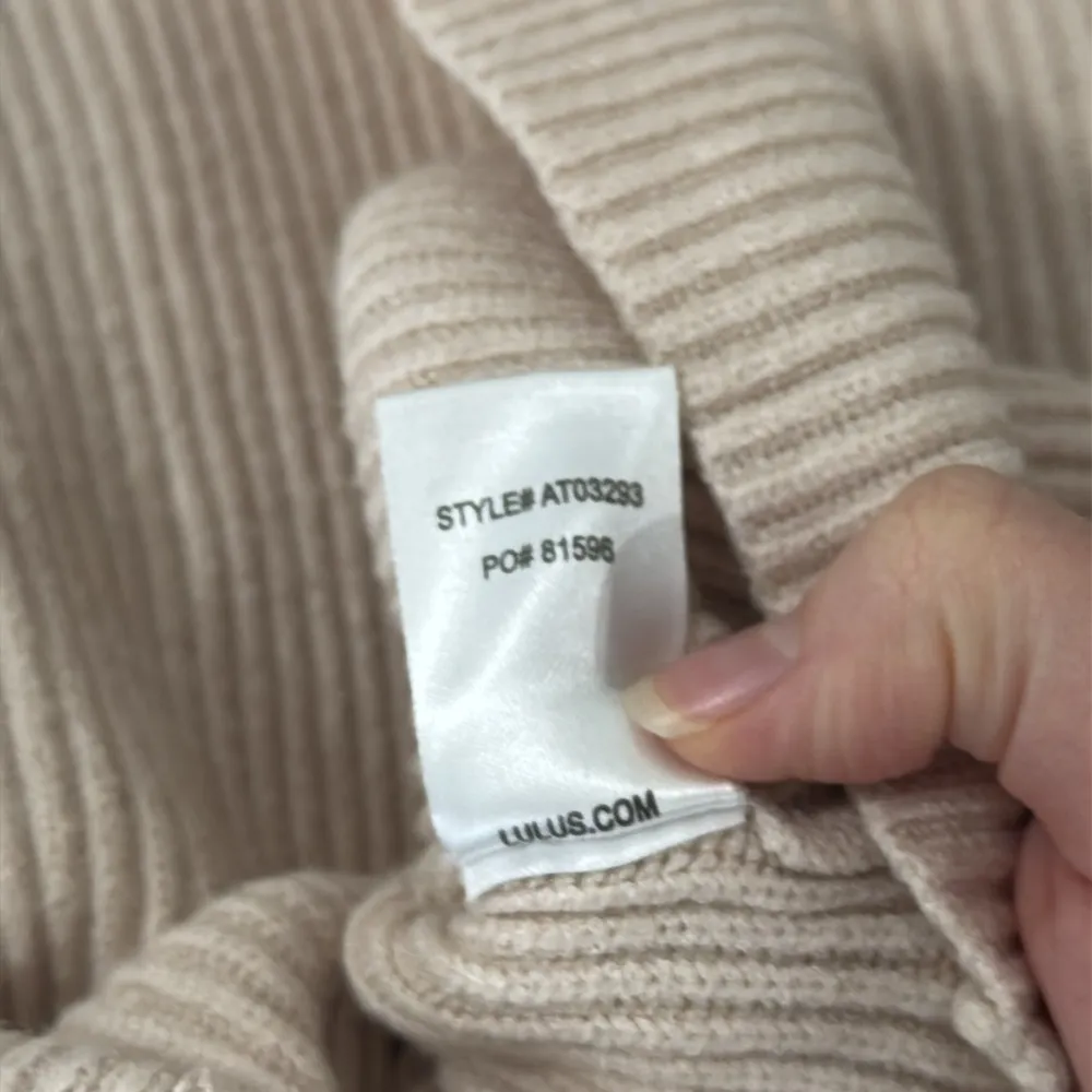 Lulus Eugenie Balloon Sleeve Mock-Neck Sweater Cream  Size M - Image 12