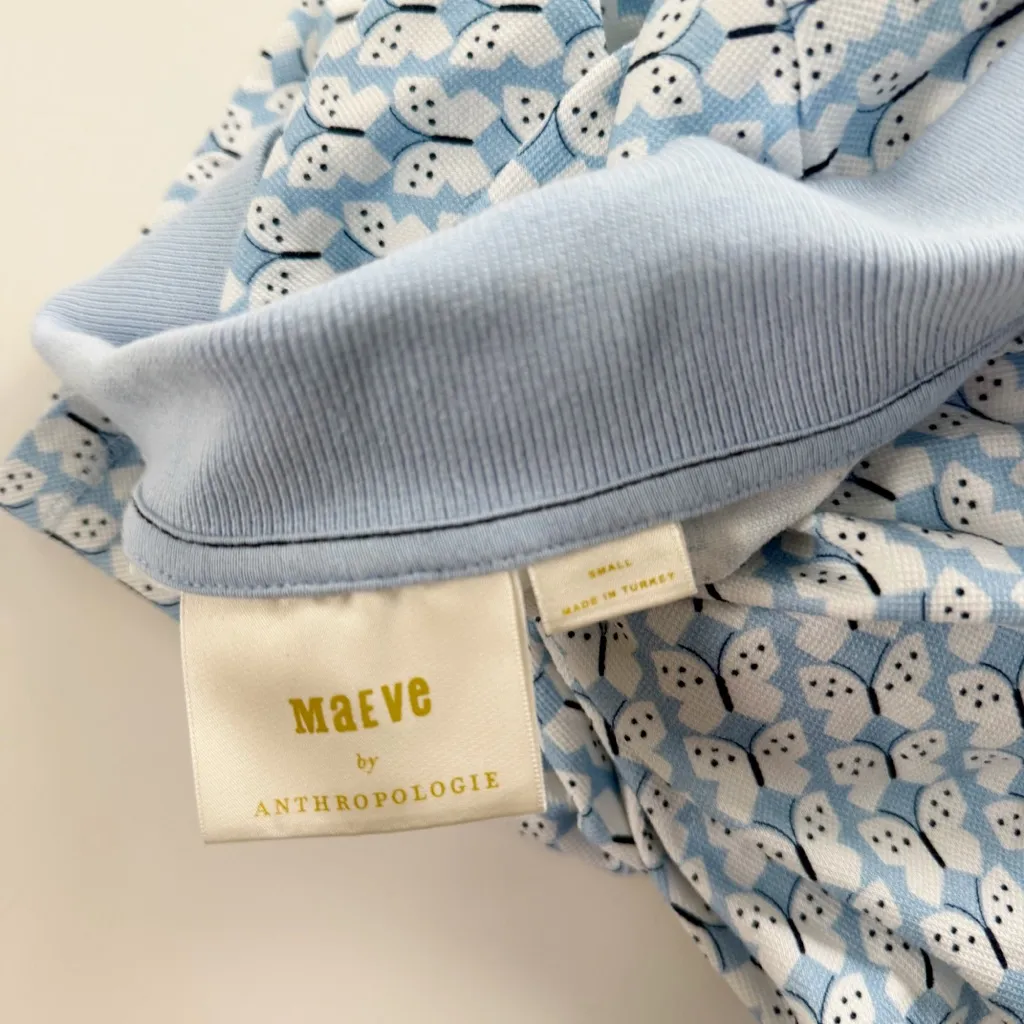 Maeve by Anthropologie Butterfly Polo Top size small - Image 8