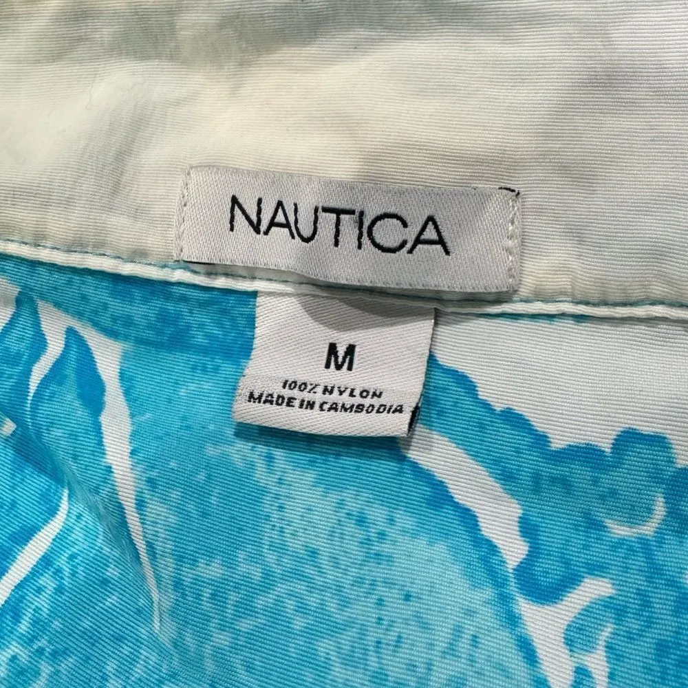 Nautica Tropical Floral White Blue Skirt Beach Vacation Women’s Medium - Image 2