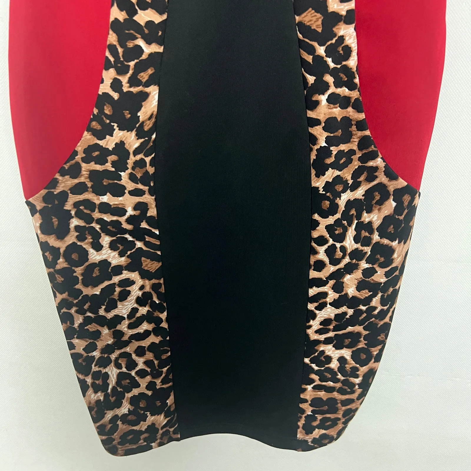 A'GACI A'GACI A'GACI Animal Print Color Block Bodycon Dress Size XS - Image 4