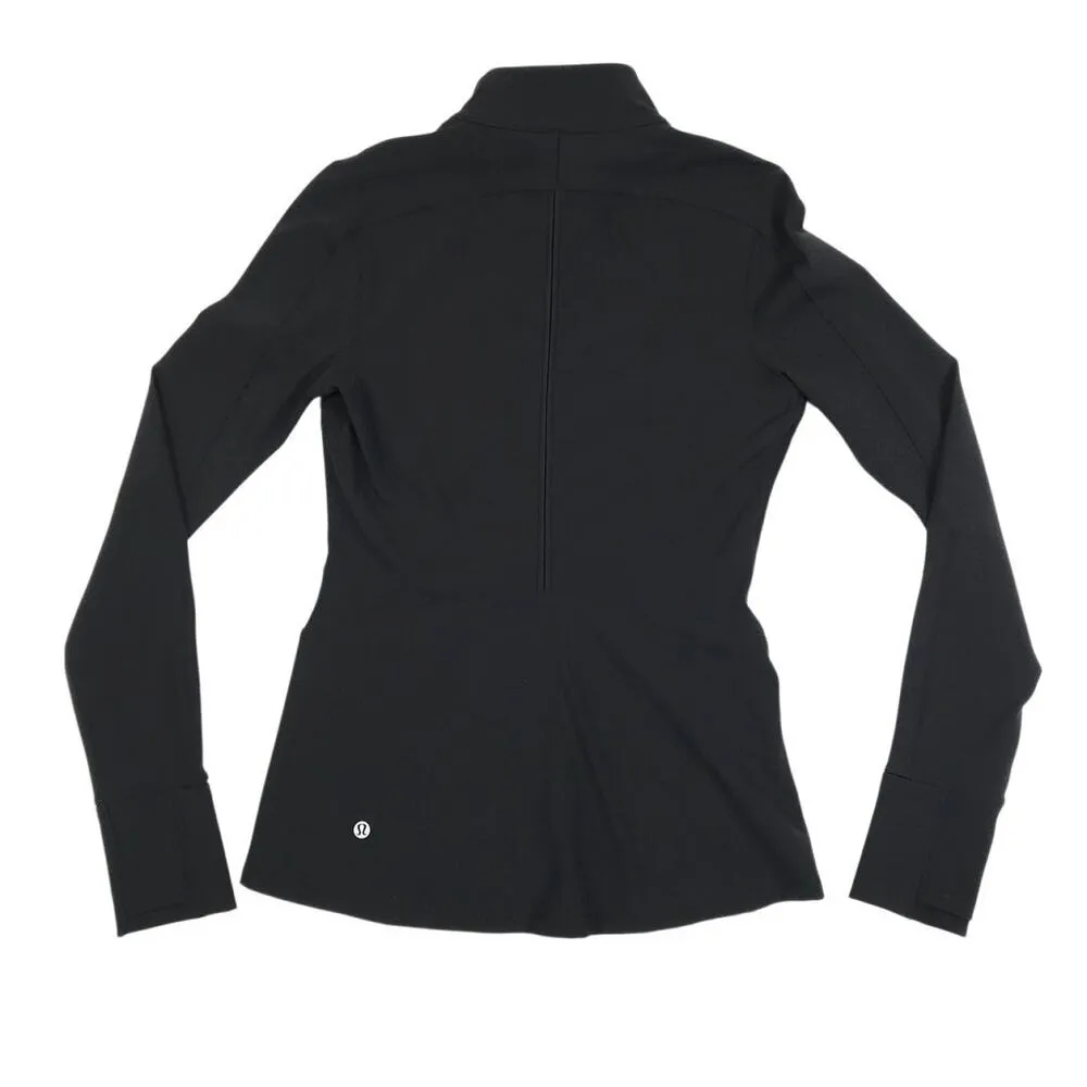 LULULEMON Sleek Essentials Jacket Women 6 Black Sporty Athletic Outdoor Luxtreme - Image 5