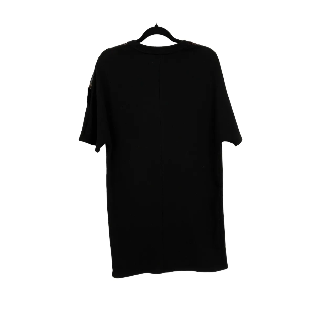 Zara Short Sleeve Whimsy Goth Velvet Burnout Black Knee Length Shift Dress Small - Image 7