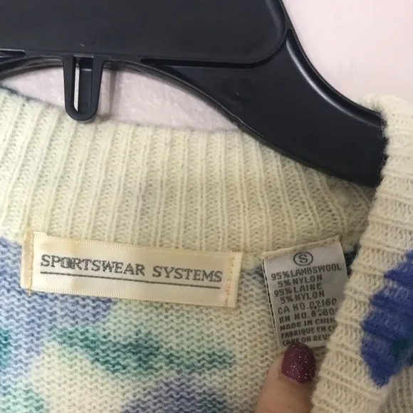 Vtg grannycore lambswool blend flower pullover cozy cute sweater Small - Image 3