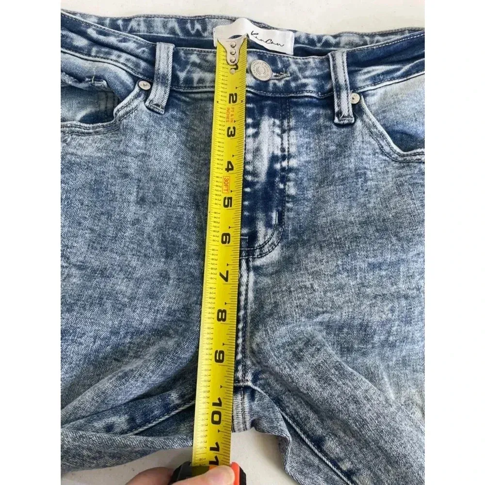 Women's KanCan Jeans Skinny Stonewash Sz 9 Blue Heavily Distressed Patches‎ 0100 - Image 8