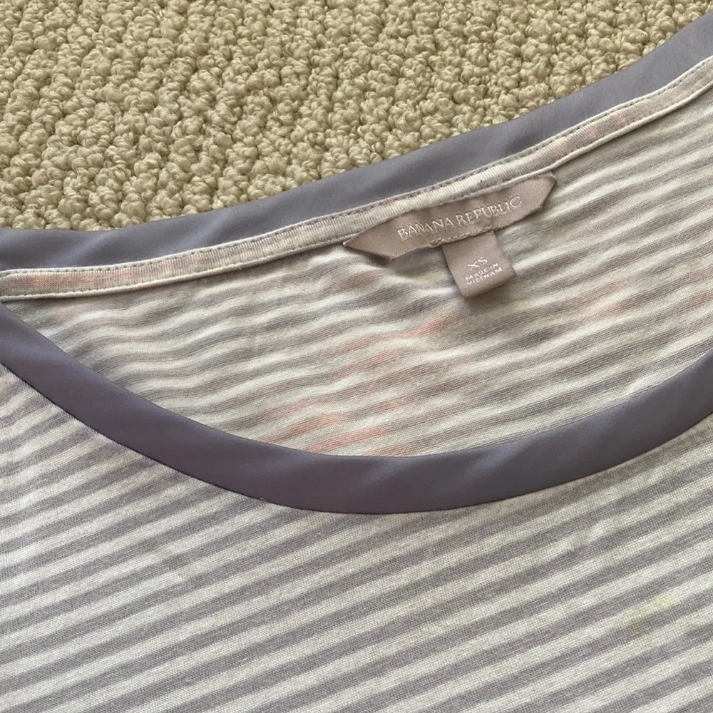 Banana Republic Ultra Soft Striped Basic Casual T-Shirt Top Size XS Cotton GUC - Image 6