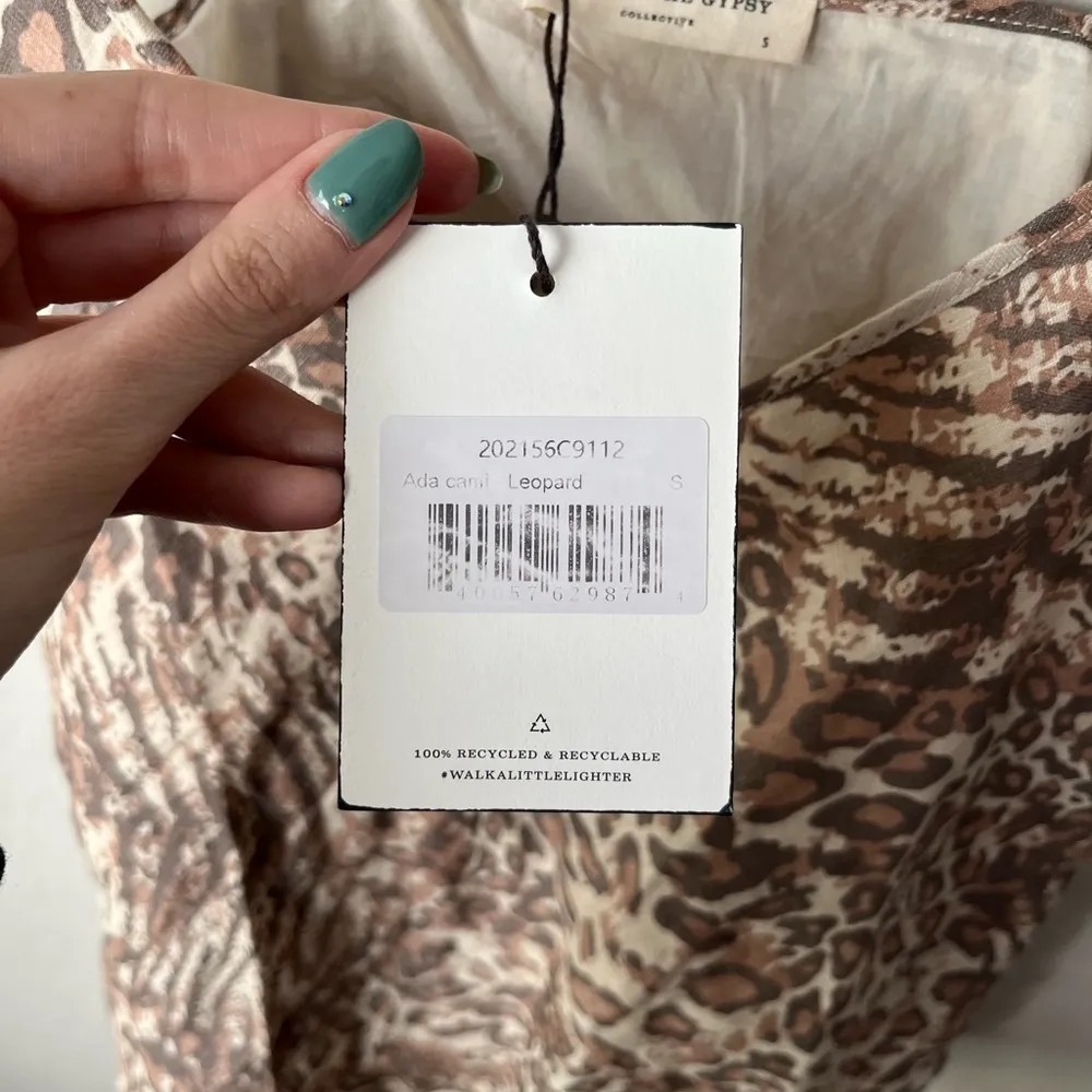 Spell & The Gypsy Ada Animal Print Linen Cami Tank Top Tan - Image 8