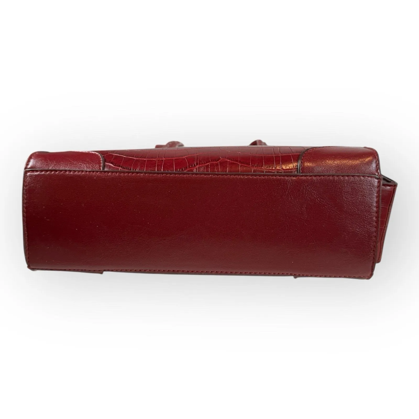 VTG Y2K Faux Leather Alligator Print Shoulder Bag with Butterfly Hardware Charm - Image 8