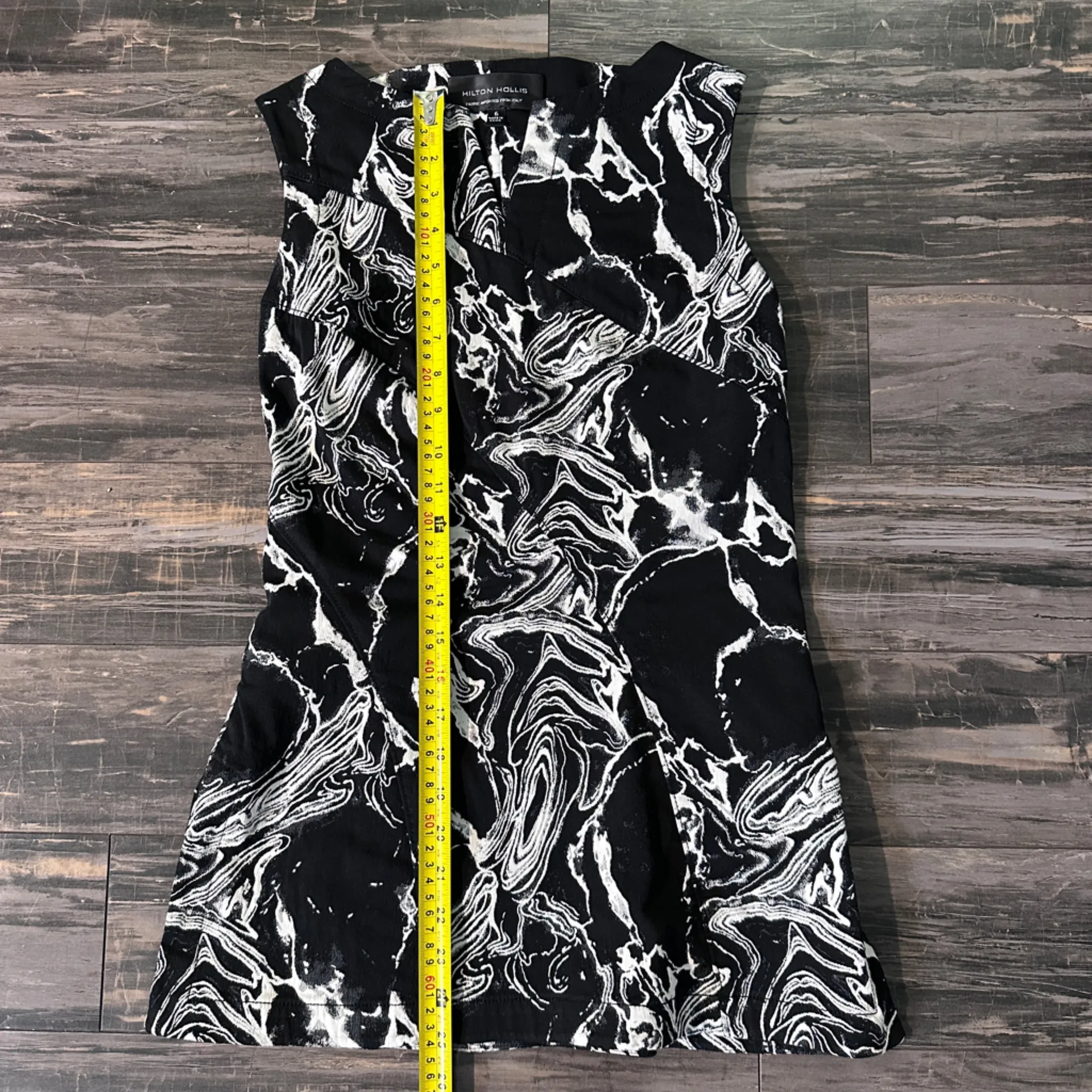 Hilton Hollis Womens Black Abstract Art‎ Short Sleeve Blouse Top Italy 6 - Image 8