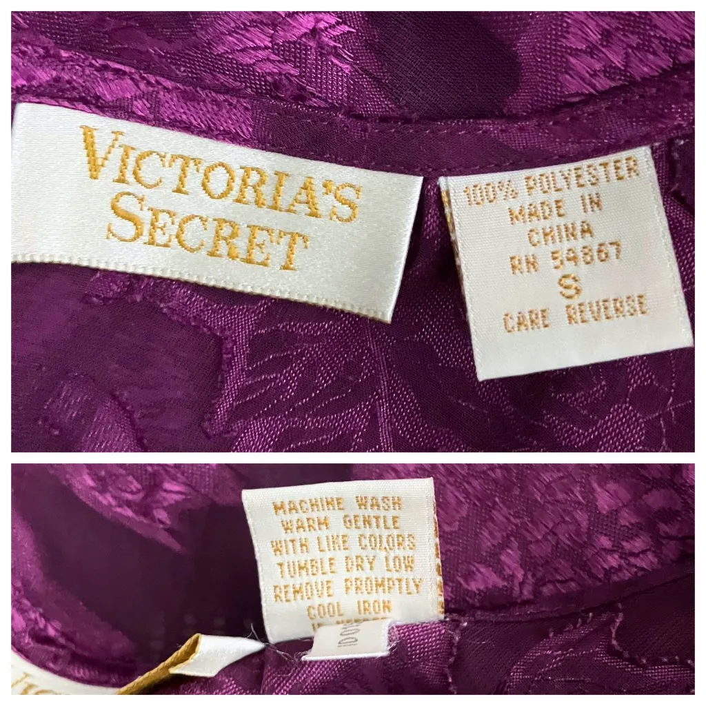 Vintage Victoria’s Secret Gold Label Sheer Purple Tank Top. Small. Fairy Brocade - Image 7