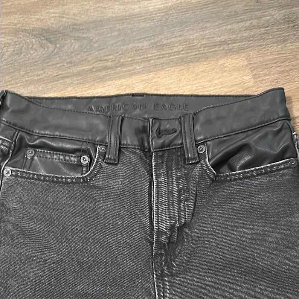 Leather waist Straight Jeans - Image 2