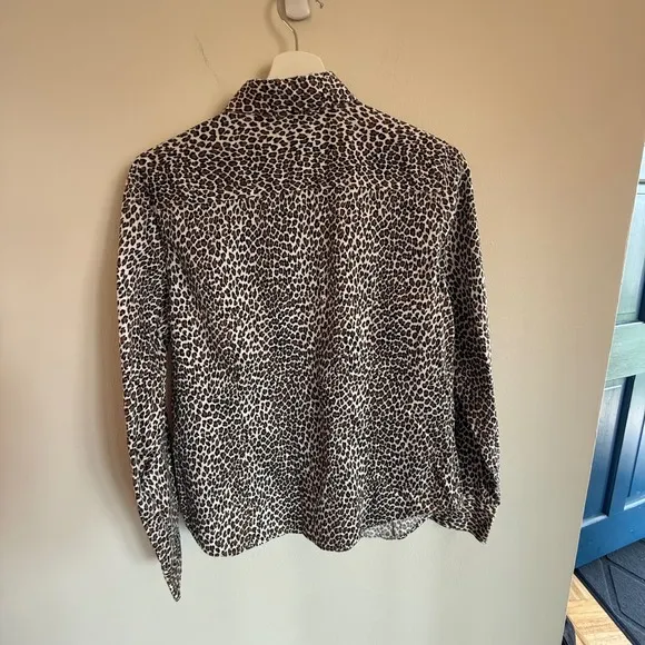 Talbots Leopard Print Button-Down Shirt – Stretch Cotton – Size M‎ (Bust 38) - Image 7