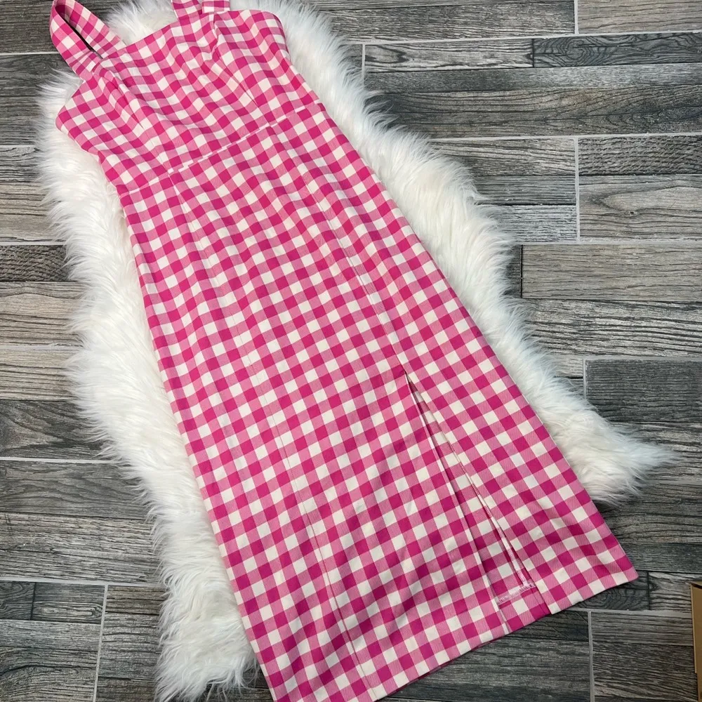 NWT Finders Keepers Pink Gingham Midi Dress - Image 6