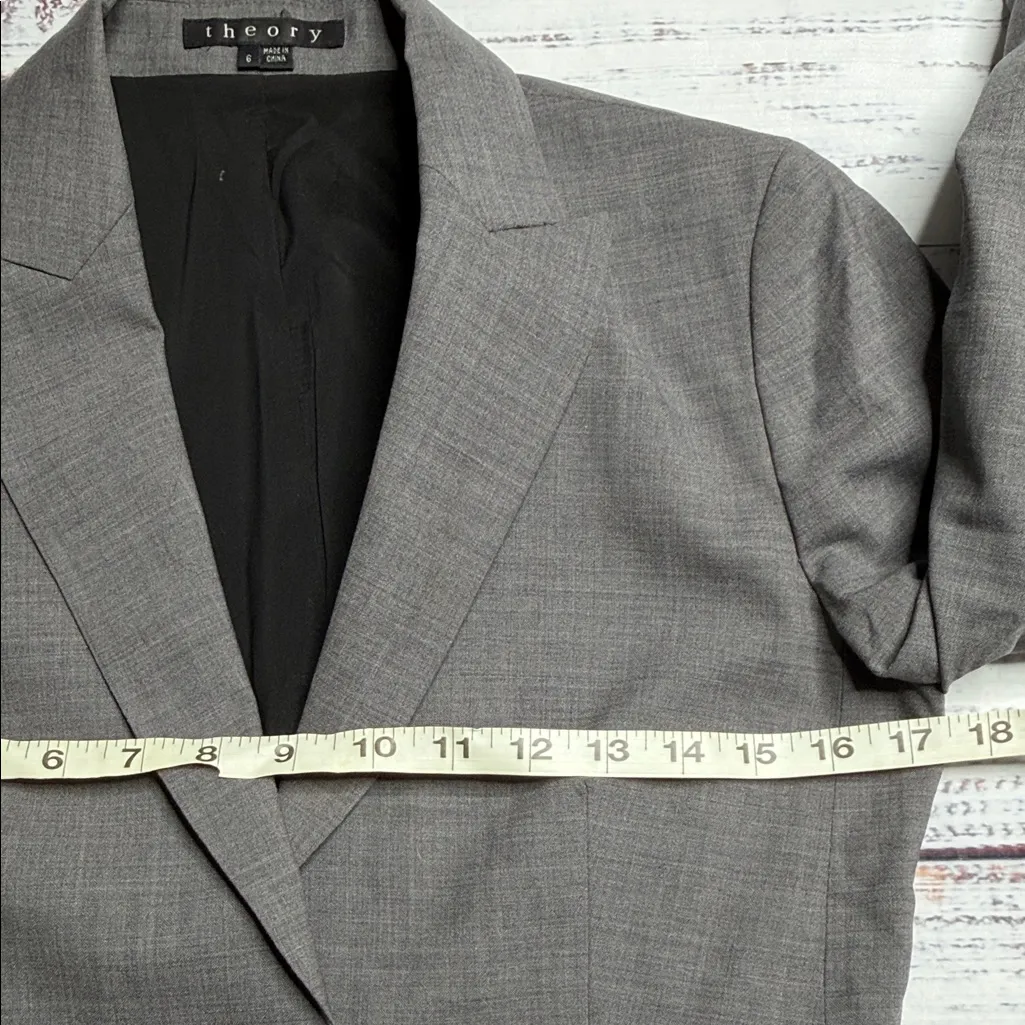 Theory Charcoal Women's Blazer Size 6 - Image 14