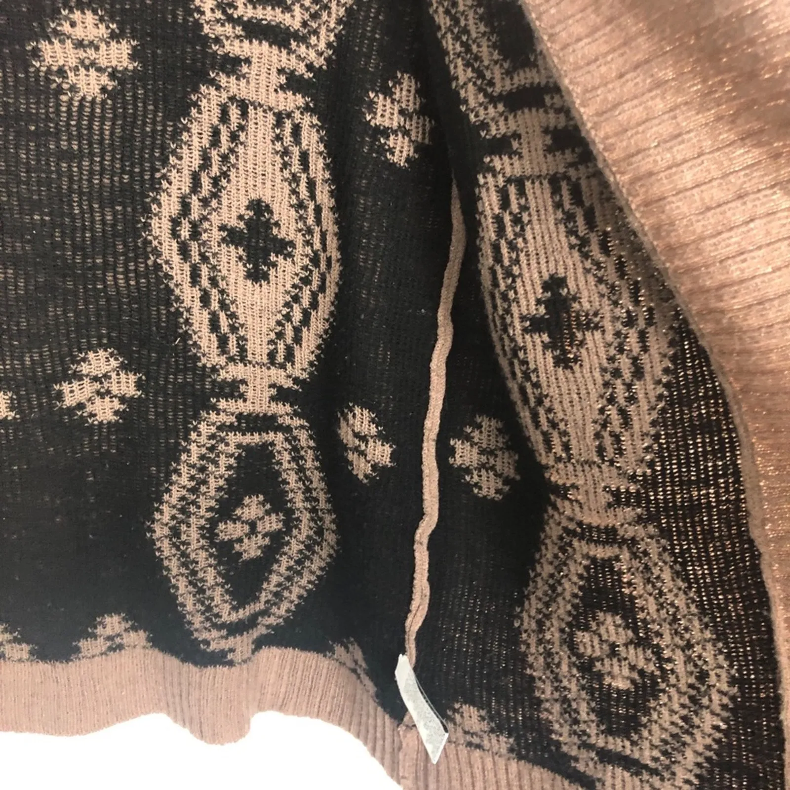 Creazioni Effeci Tribal Print Open Front Cardigan Size S Brown - Image 8