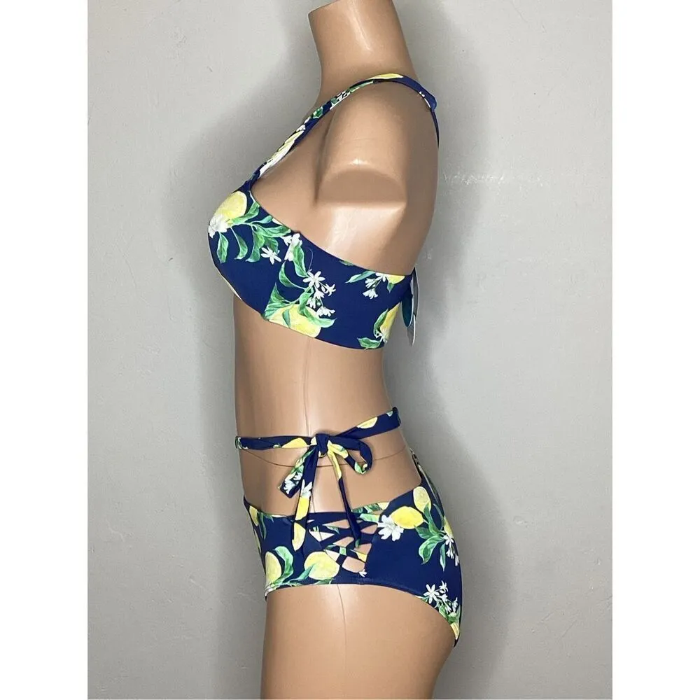 New. WET L.A lemon navy swimsuit. Small. Retails $228 - Image 9
