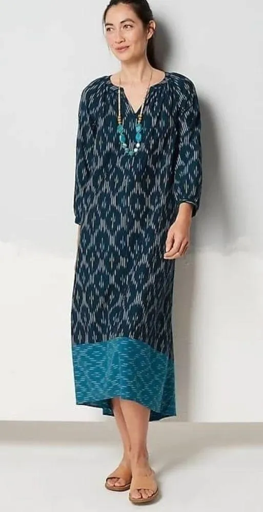 J. Jill Ikat Hi Low Cotton Dress - Image 8