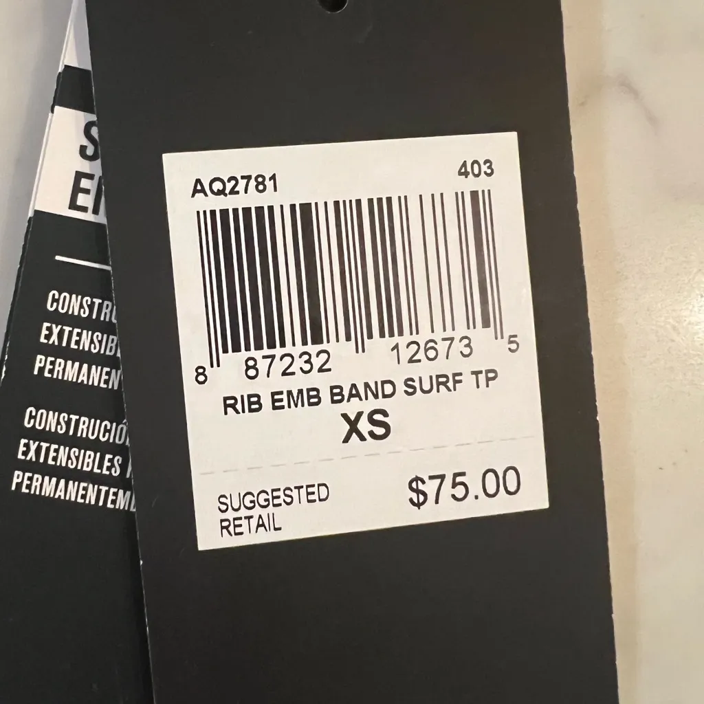 Hurley Quick Dry Embroidered Banded Blue Surf Top Swim Bikini Top New XS $75 - Image 6