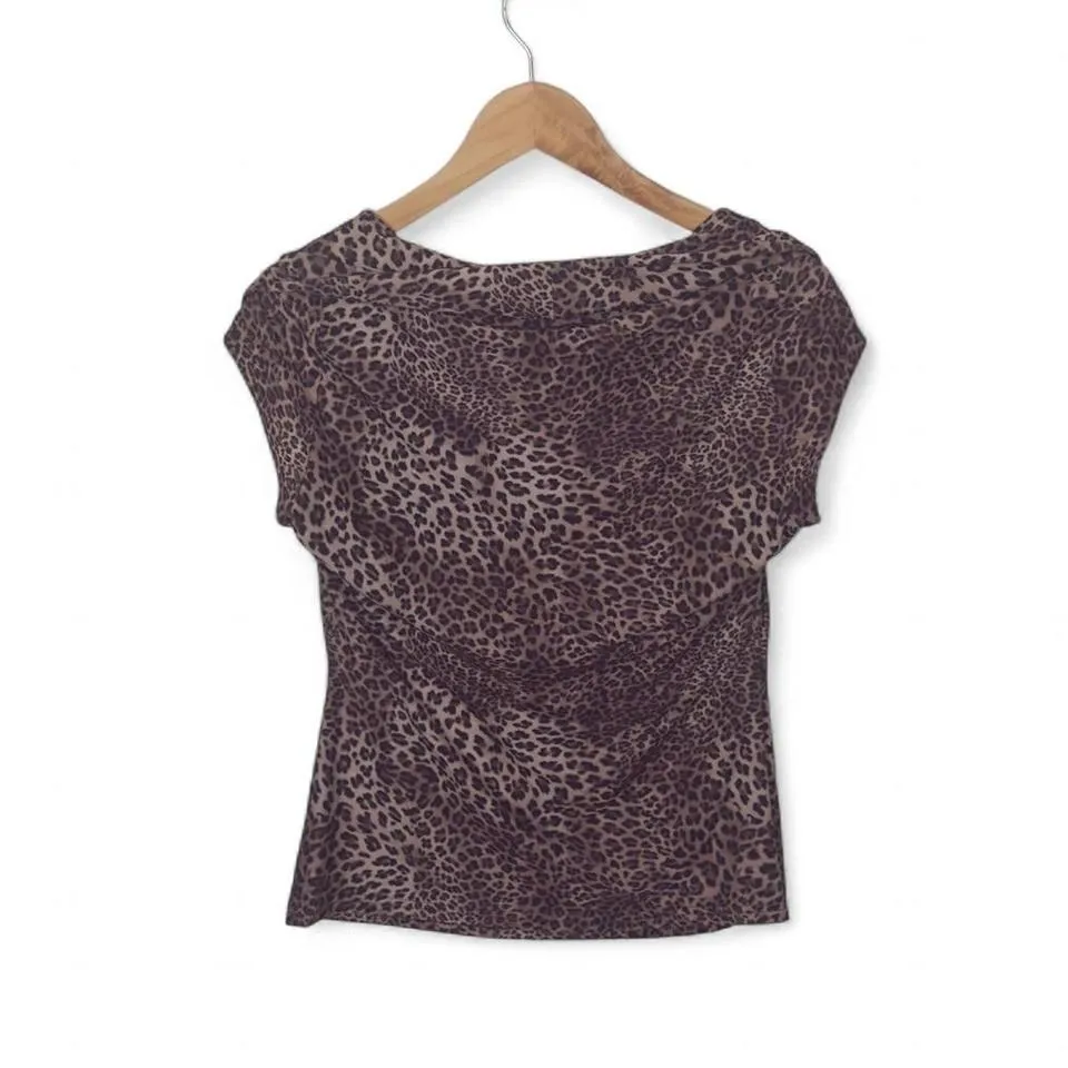 Joseph Ribkoff Leopard Print Stretch Top - Women's Size 10 (M/L) Canada Made - Image 2