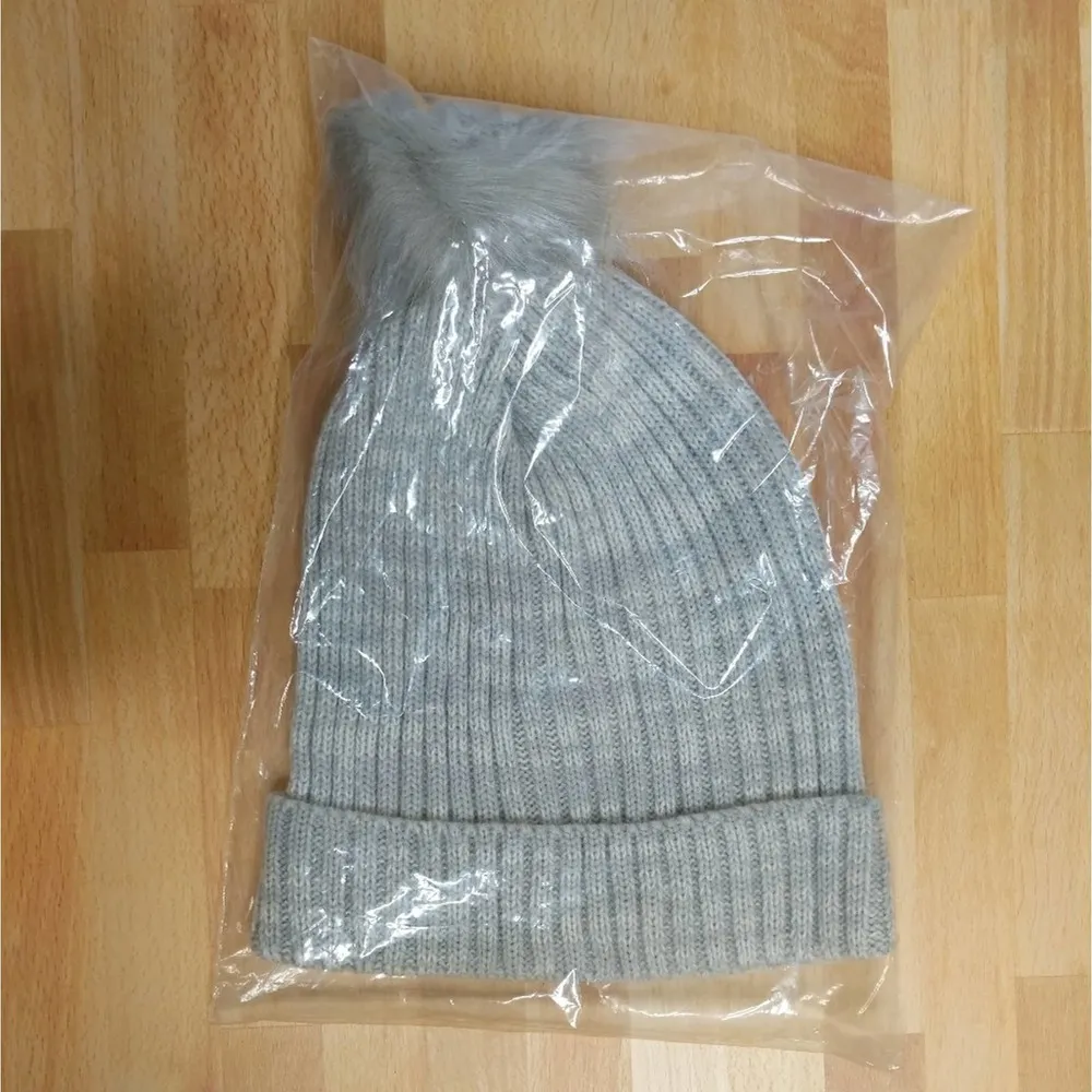 Hat Attack Ribbed Hat with Faux Fur Pom - Image 2