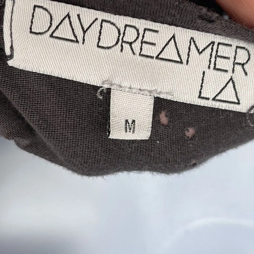 Urban Outfitters Daydreamer LA Distressed Peplum Top Tee Shirt Grey Medium - Image 90