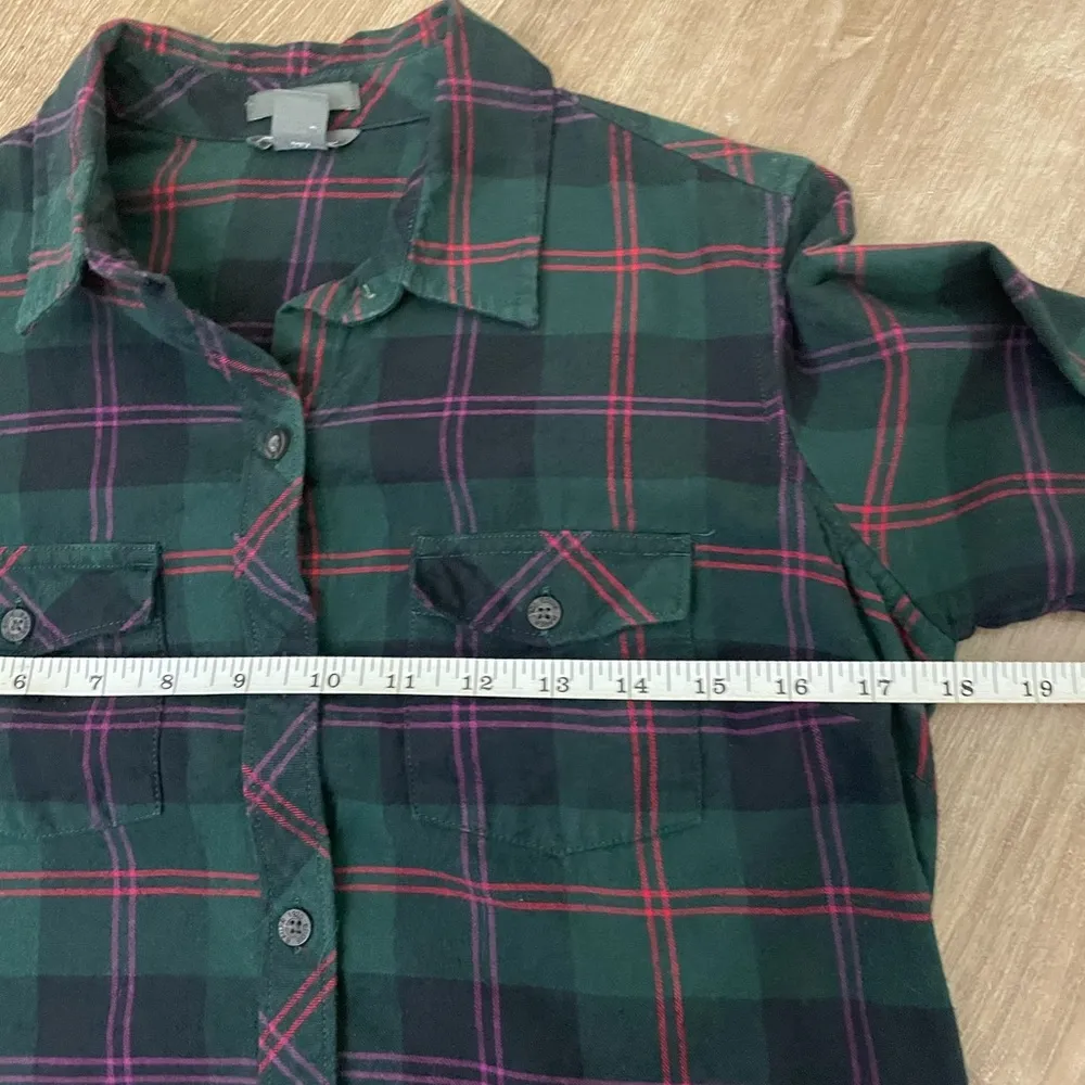 Eddie Bauer Classic Fit Plaid Button Up Flannel Shirt ~ Women’s Size S - Image 11