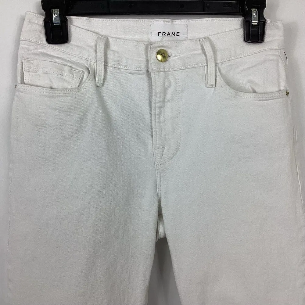 Frame Le Nouveau Straight Blanc Chew Jeans Size 26 - Image 3