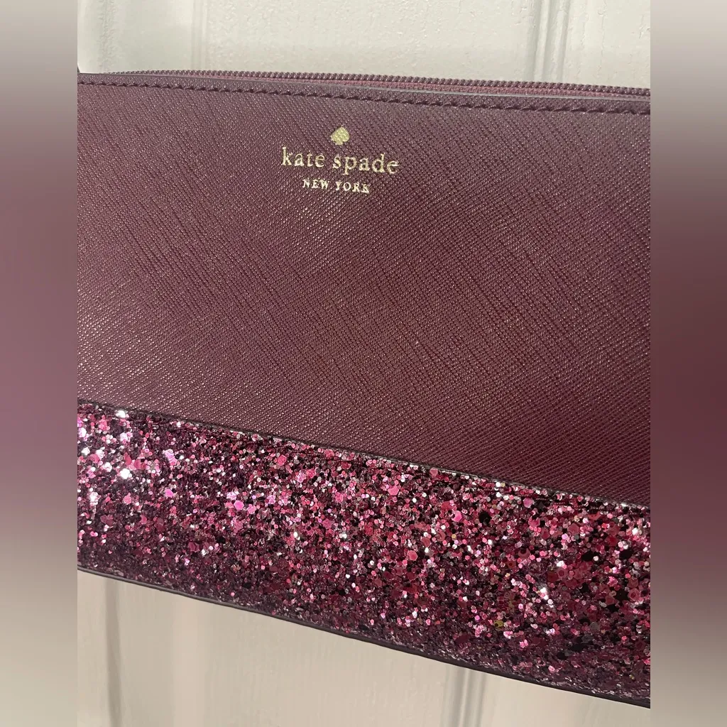 Kate Spade Greta Court Glitter Ramey Crossbody Cherrywood - Image 2