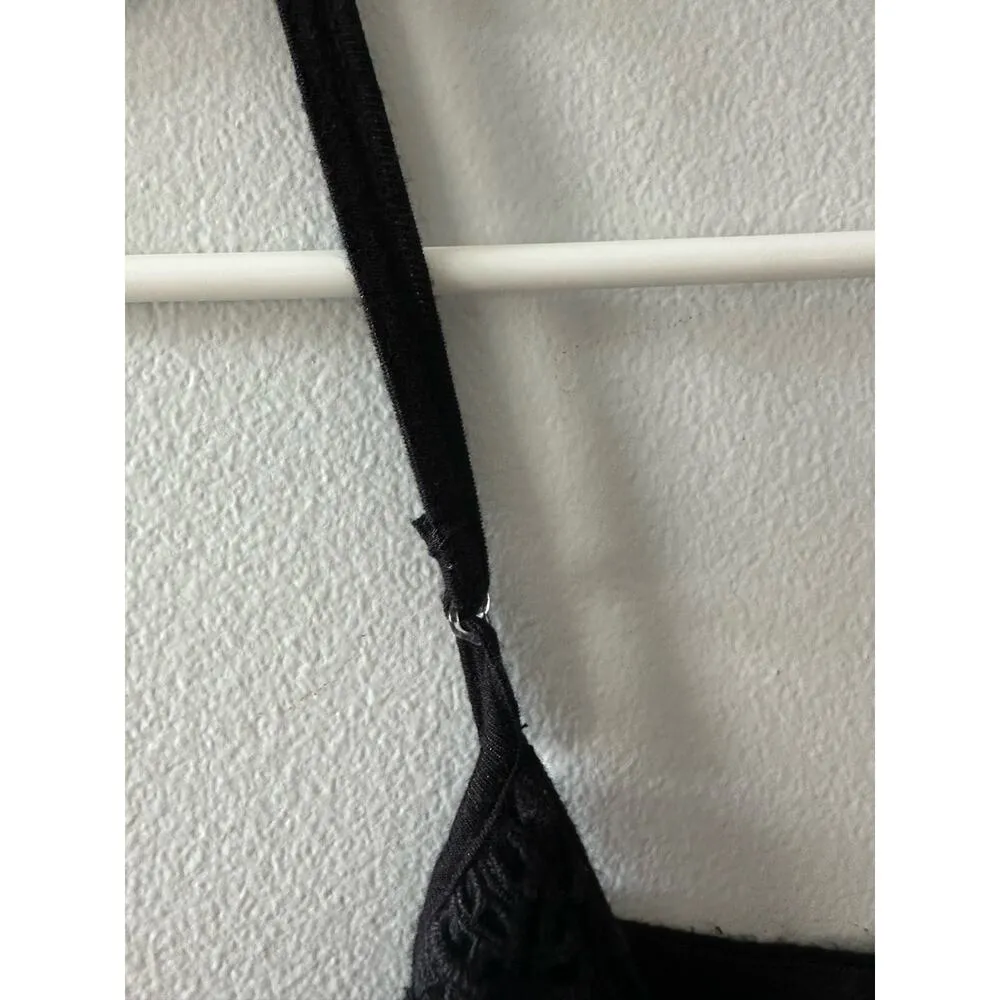 American Rag Jumpsuit Women's Medium Black Embroidered Sleeveless One Piece - Image 4