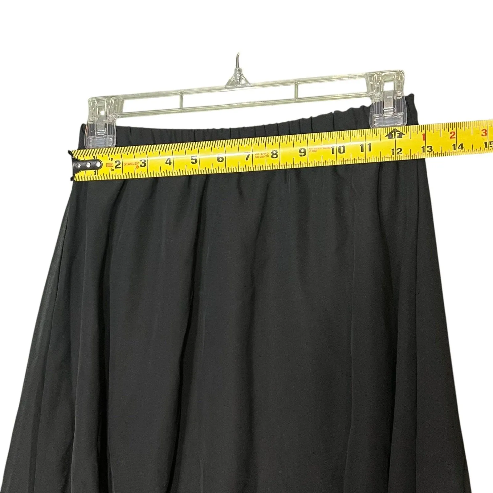 Kira Skirt Womens XS Black Chiffon High Low Sheer Overlay Gothic Maxi Flare - Image 4