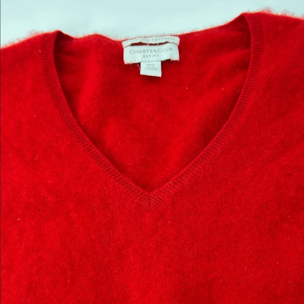 Charter Club Red V-Neck Sweater - Image 4
