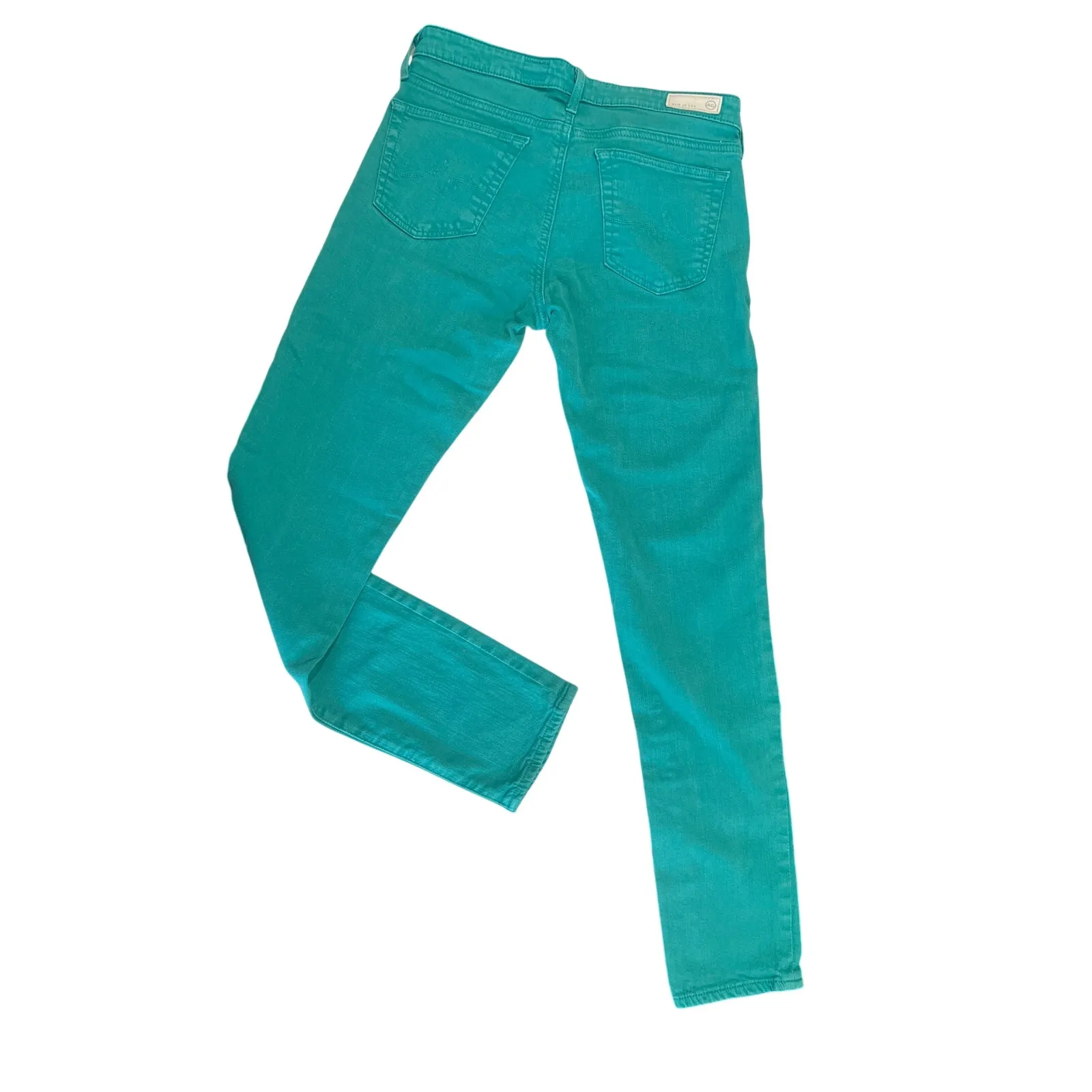 AG Adriano Goldschmied The Stevie Ankle Slim Straight Leg Women's Size 25R Teal - Image 4