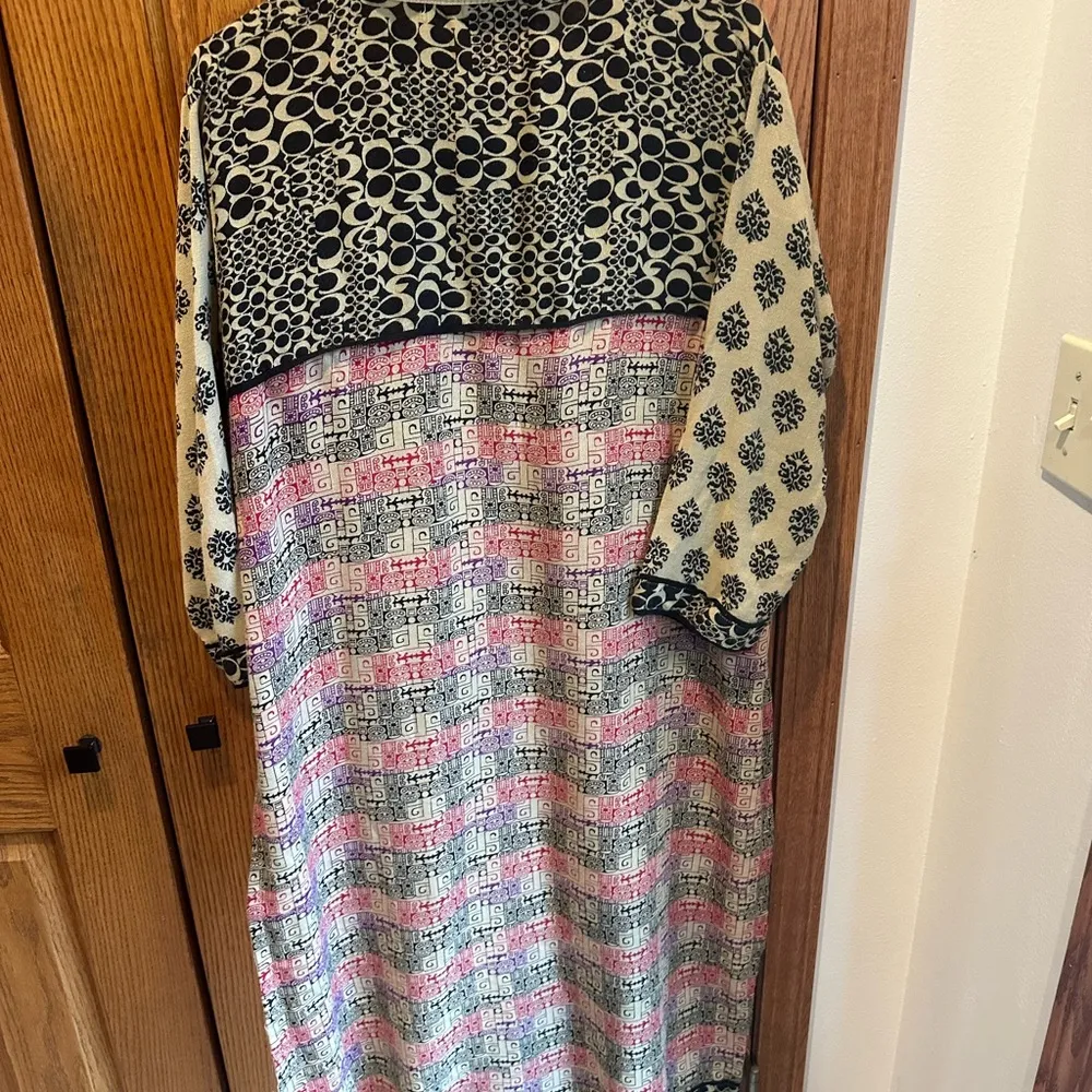 Zoie Kurti Tunic Top Dress Size Medium Large Women’s Long India Jeweled Shirt Black - Image 7