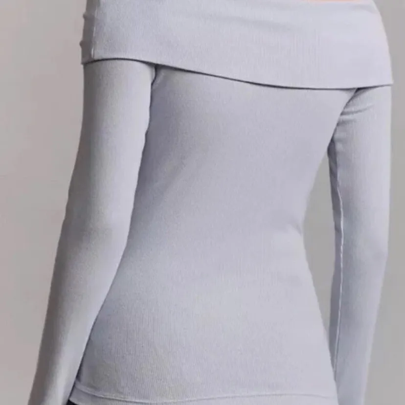 Pilcro off shoulder top XS New NWT Gray Long Sleeve RARE HTF GORGEOUS - Image 5