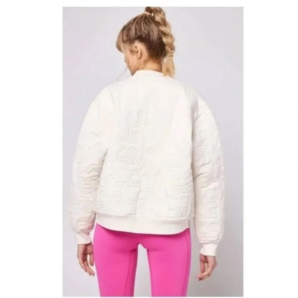 L*Space NWT Altitude Quilted Logo Bomber Jacket in Bone Size‎ Small - Image 2