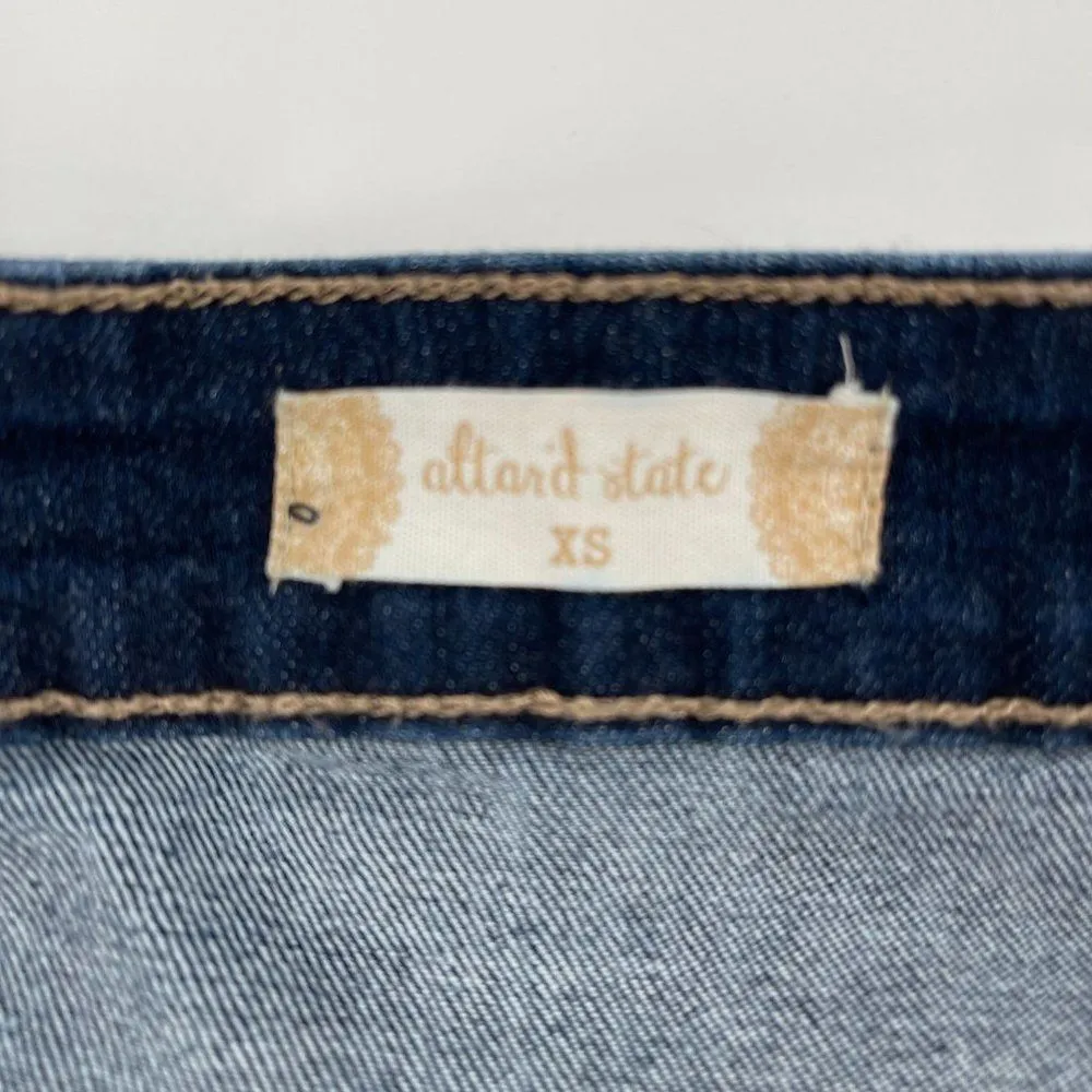 Altar'd State A-Line Skater Denim Jean Snap Front Mini Skirt XS - Image 91