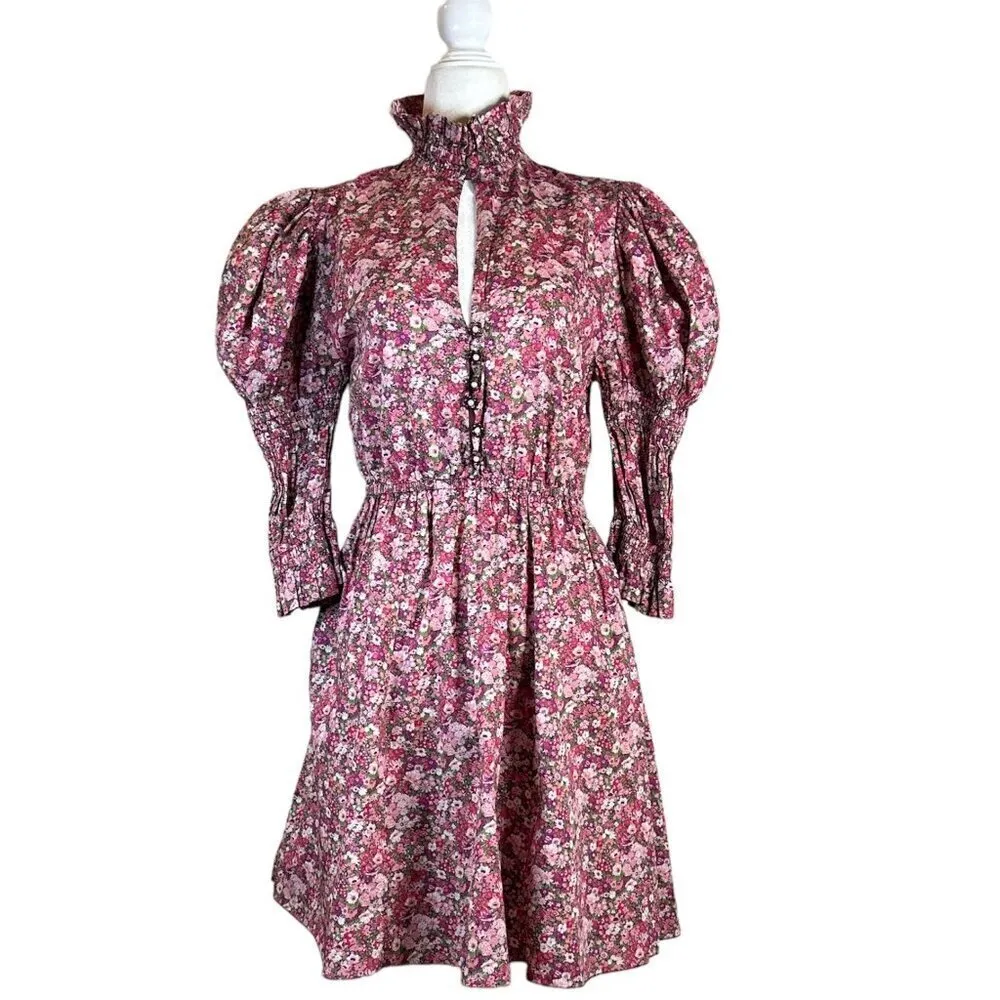 Philosophy di Lorenzo Serafini Puff Shoulder Dress in Red 2 Womens Floral - Image 6