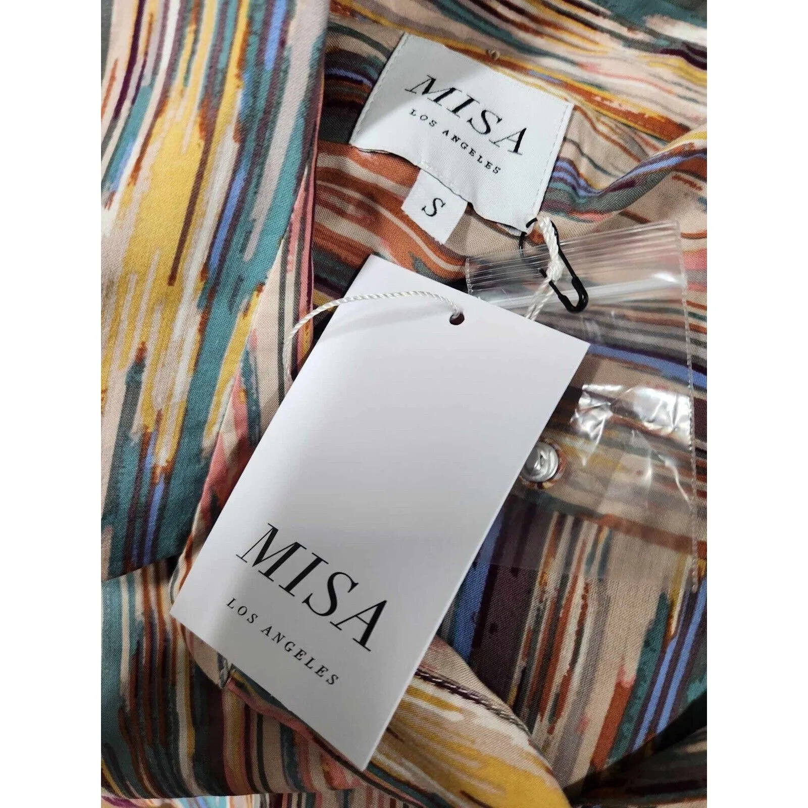 NWT Misa Martina Dress, Blurred Ikat Size S - Image 5