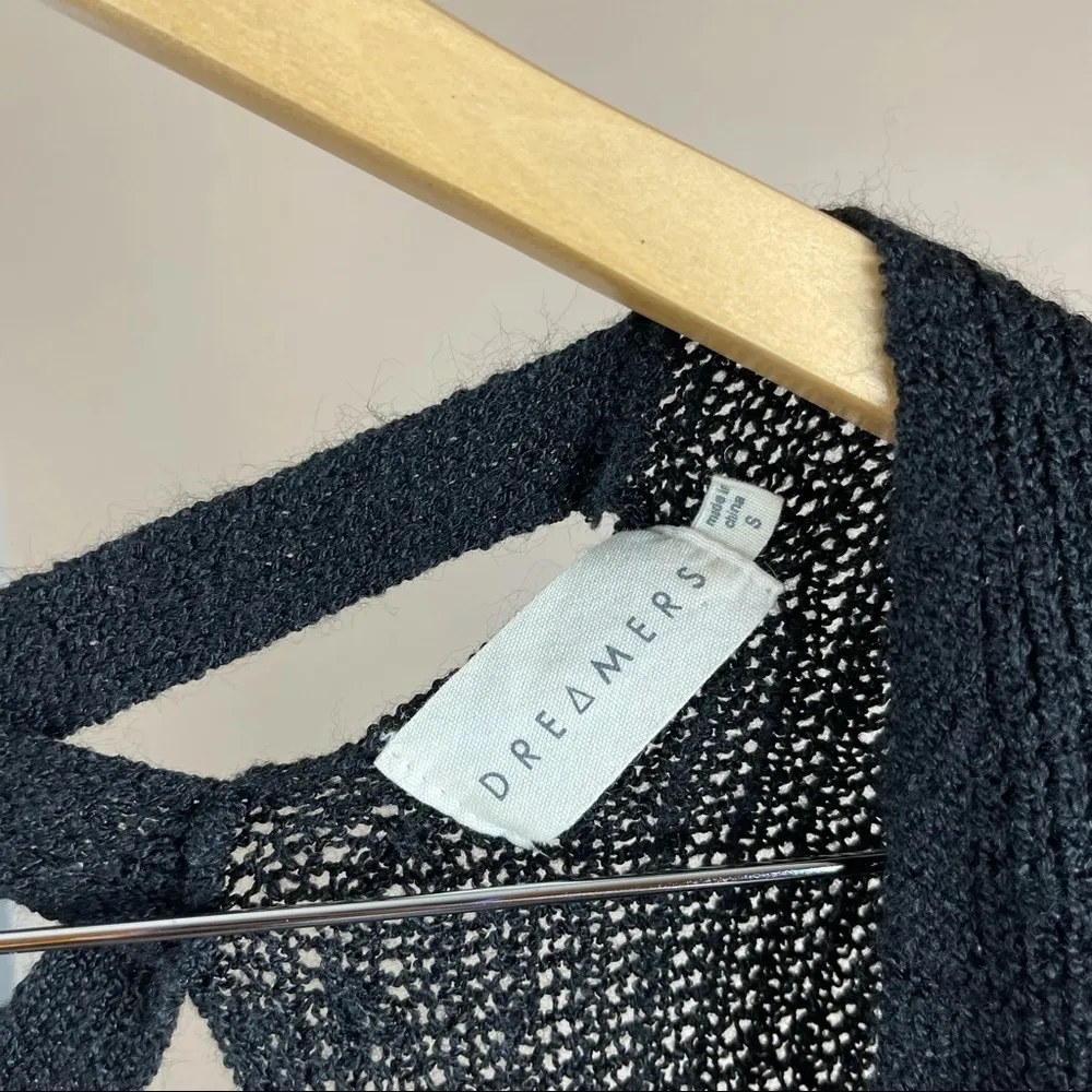 Dreamers Boho Small Cross Back Open Front Cardigan Knit Open Back Cover - Image 5