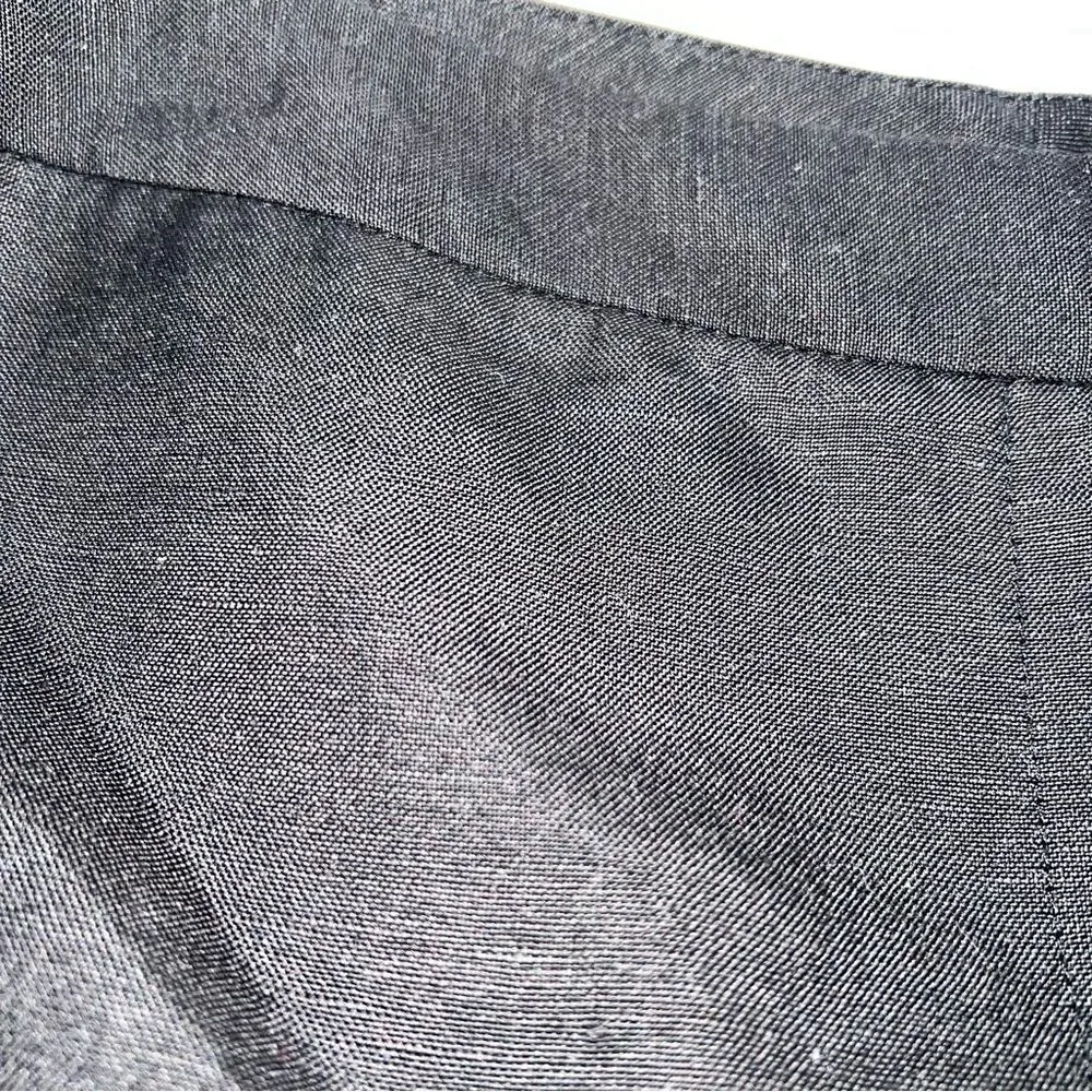 Tahari Authur S. Levine Ocean Blue/Black Straight Leg Linen Blend Pants Size 16 - Image 7