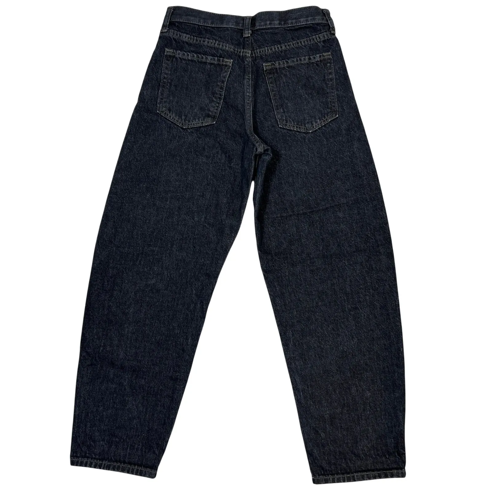 Banana Republic Ultra High Rise Barrel Leg Jeans 27"P Black Rinse Denim Grunge - Image 2