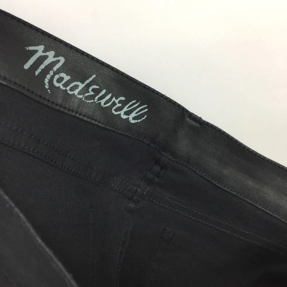 Madewell 03709 Skinny Ankle Coated Motorcycle Zip Jeans Size 28 - Image 3